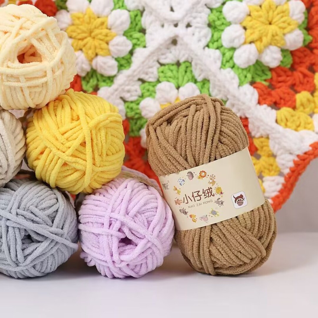 Woven Coarse Yarn, Blended Ball Yarn for Knitting, Black, Grey, Camel ...