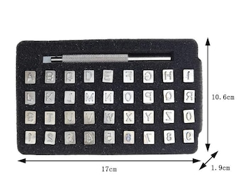 Leather Letter and Number Punch Set for DIY English Alphabet Printing 36 Pcs