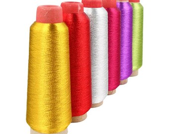 Computer Embroidery Thread, 3250 Meters, Blue White Bronze Gold Pink Threads