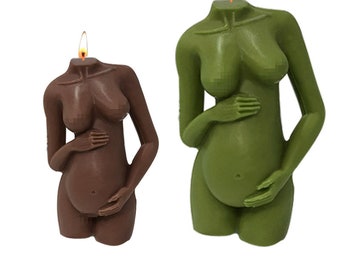Pregnant Women Belly Support Body Silicone Mold - Candle Mold - Aromatherapy Decor - DIY Candle Supplies