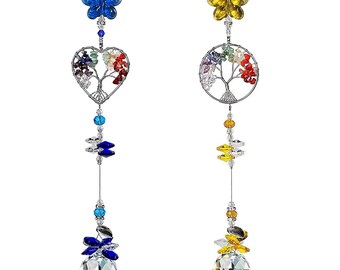 White Crystal Sun Catcher • K9 Polished Prism Hanging Ornament • Rainbow Light Decor