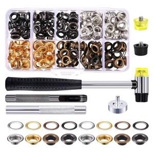 200 Sets 4 Farben Leder Ösen Metall Ösen Werkzeug Kit für Taschen Kleidung Schuhe Gürtel