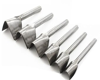 6 Pcs Steel Leather Craft Half Round and V Shape Punch Set 15mm-40mm