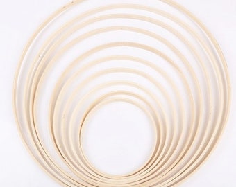 Eco-Friendly Bamboo Embroidery Hoop - Home decor Bamboo Ring Wooden circle, Versatile Inner Ring for DIY Crafts, Dreamcatchers, Needlework