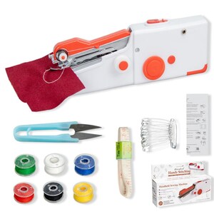 Mini máquina de coser portátil de mano, costura rápida y práctica, costura inalámbrica, ropa, telas, máquina de coser eléctrica para el hogar