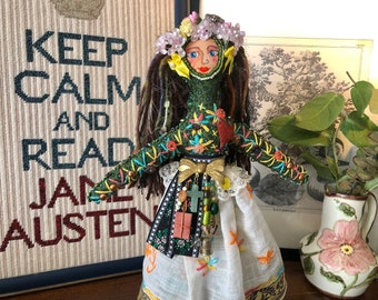 Cloth Art Doll figure "Miss Elizabeth Bennet" inspired by Jane Austen 12 inches tall