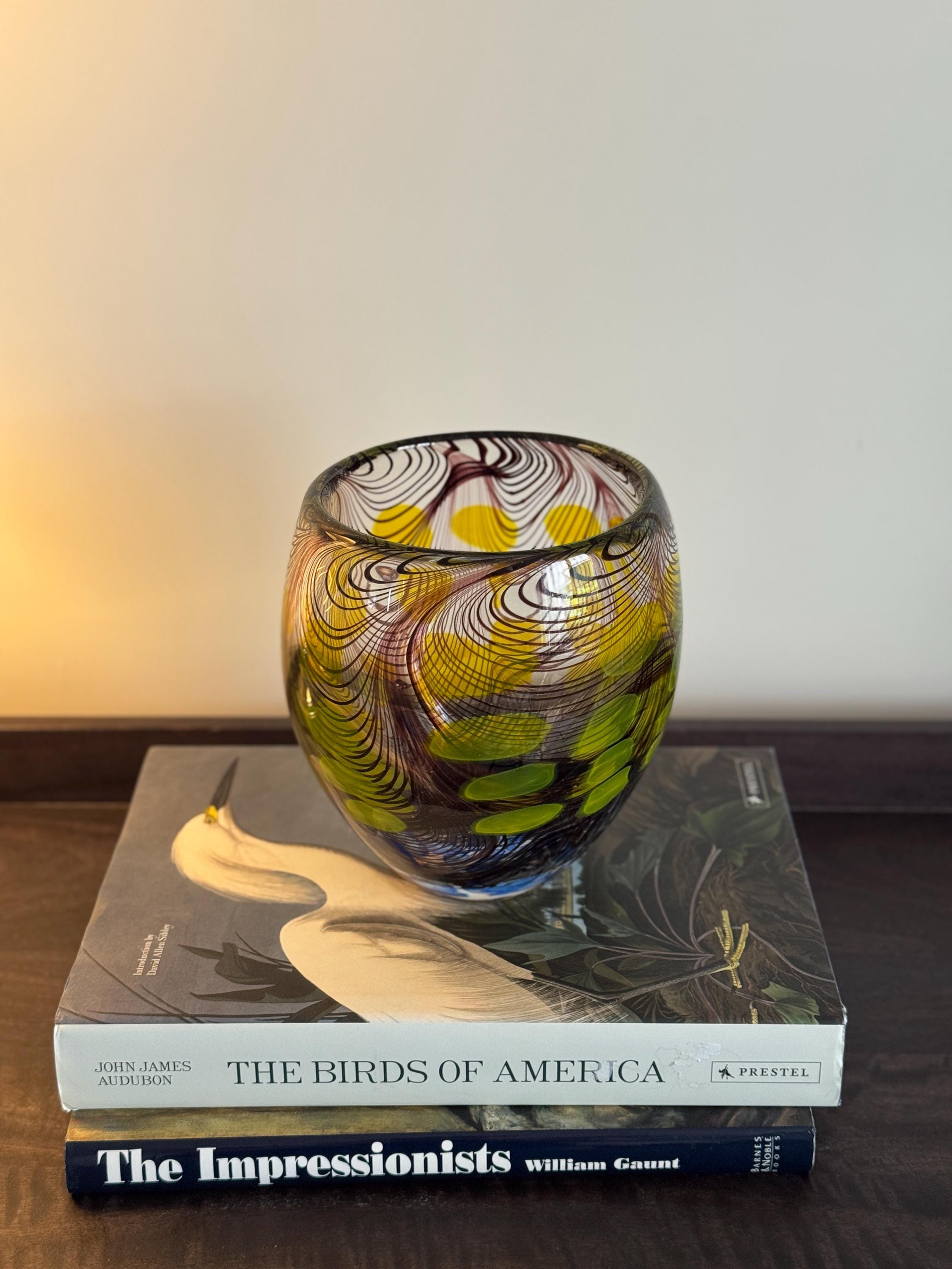 Glass Vase Blue Dot - Etsy