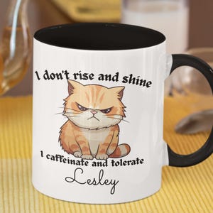 Personalised Cat Mug, Custom Name Gift for Cat Mum, Funny Presents for Her, Sarcastic Gift for Best Friend, Quirky Cat Lover Colleague Gift,
