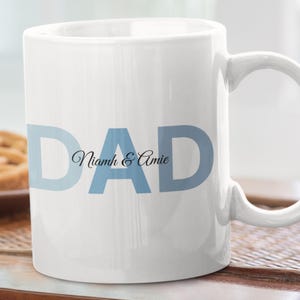 Personalized Fathers Day Mug for Dad, Custom Name Coffee Cup Gift for Dad from Kids, First Fathers Day, Birthday Present for Grandpa/Stepdad