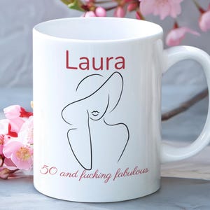 Personalized 50th Birthday Gifts for Women, Funny Sarcastic Custom Mug Gift for Best Friend, Gift for Daughter, Cute Mom 50th Birthday Gifts