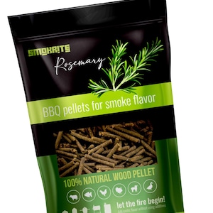 Gourmet Rosemary Wood Pellets, BBQ Pellets, Meat Smoker Gifts, BBQ Christmas Gifts, Master Chef, Grilling Gift for Dad, Meat Smoker Gifts