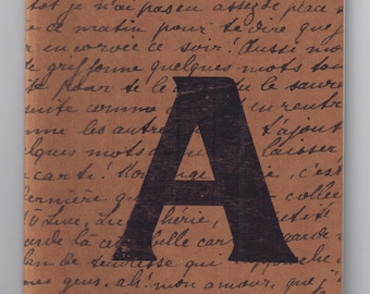 Vintage Alphabet Lined Notebook: 26 letters available, alphabet, vintage, calligraphy, script, stamp, print, paper, lined