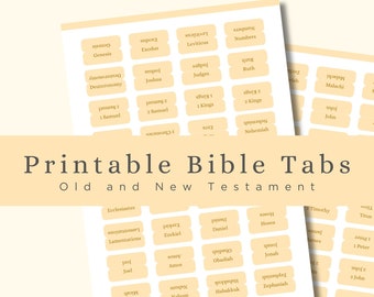 Printable Aesthetic Bible Tabs | Bible Journaling | 66 Books of the Bible | Free Page of Blank Tabs | DIY Bible Tabs |