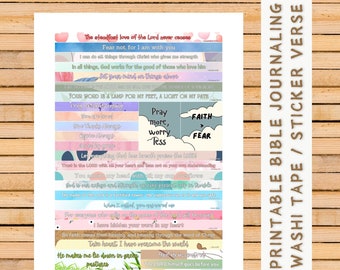 Kleurrijke bundel bijbelstickers: washitape, schriftstickers, plannerdecor, versstroken, gebedsjournaal