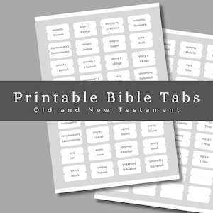 Pestañas bíblicas minimalistas imprimibles / Diario bíblico / 66 libros de la Biblia / Página gratuita de pestañas en blanco / Pestañas bíblicas para hacer tú mismo /