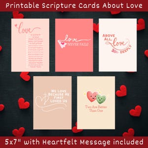 Tarjeta de amor con versículo bíblico cristiano imprimible / Tarjeta de las Escrituras / Día del corazón basado en la fe / Dulces regalos minimalistas simples / Regalos hechos a mano para ella o él