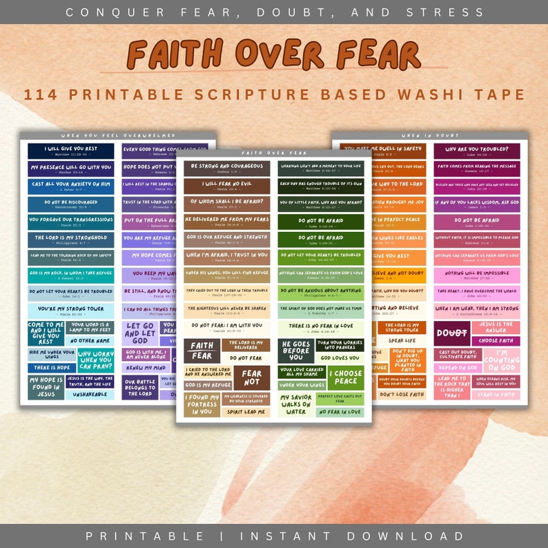 Colorful Bible Verse Washi Strips | 114 Designs for Journaling | A4 ...