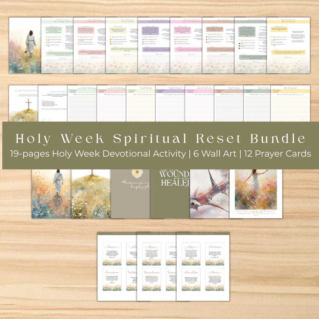 Holy Week Spiritual Reset Bundle - Christian Easter Devotional ...