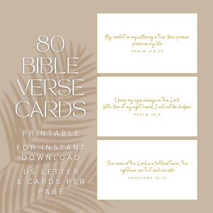 80 Mini Cartões de Versículos Bíblicos Minimalista | Versículo para Memorizar | Diário Cristão | Mini Cartões de Escrituras | Quadro de Visão | Cartões Cristãos para Imprimir