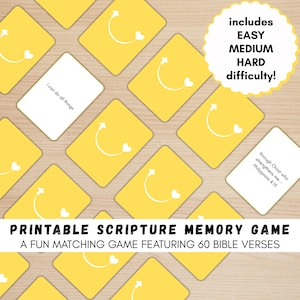 Jogo de cartas para memorizar as Escrituras | Jogo de pares de versículos bíblicos para crianças, adolescentes e adultos | Jogo para famílias cristãs | Download digital