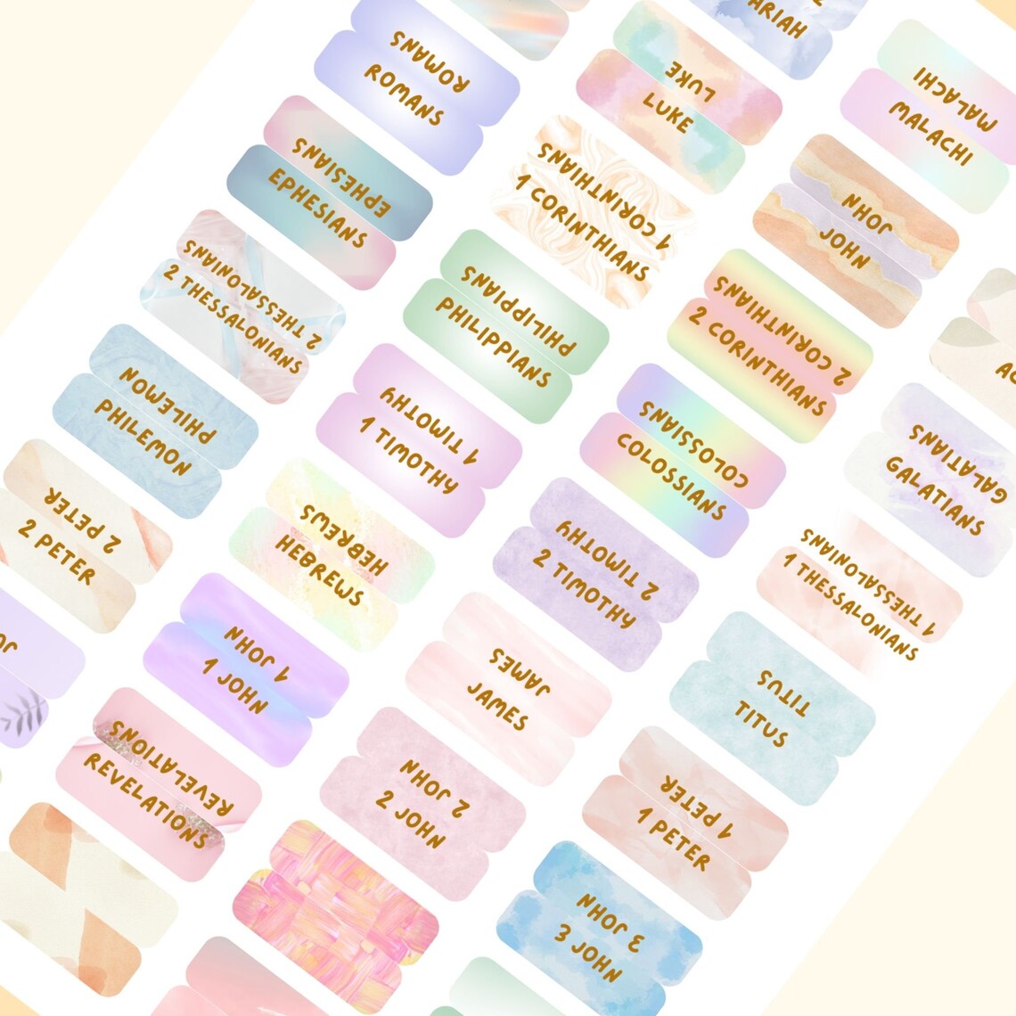 Bible Tabs - Soft Pastel