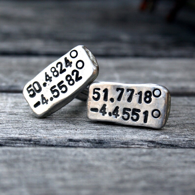 Latitude Longitude Cufflinks Custom Cufflinks Personalized Cufflinks image 2