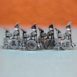 Drum Set Cufflinks Skull and Crossbones image 4