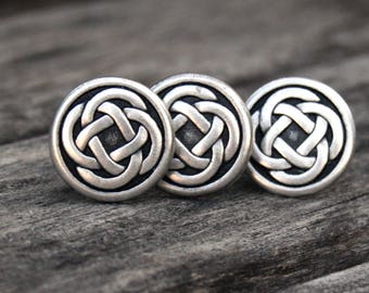 Cufflinks and Tie Tack Set - Silver Celtic Knot