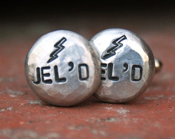 Custom Cuff Links - Personalized Cufflinks - Lightning Bolt