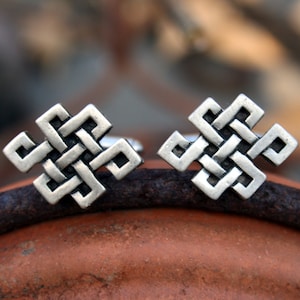 Cufflinks - Cuff Links - Tibetan Knot - Celtic Knot