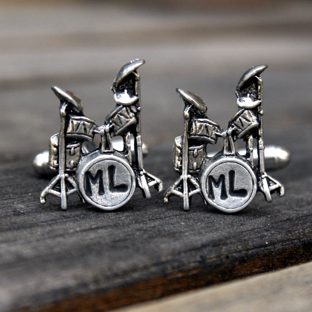 Drum cufflinks best sale silver