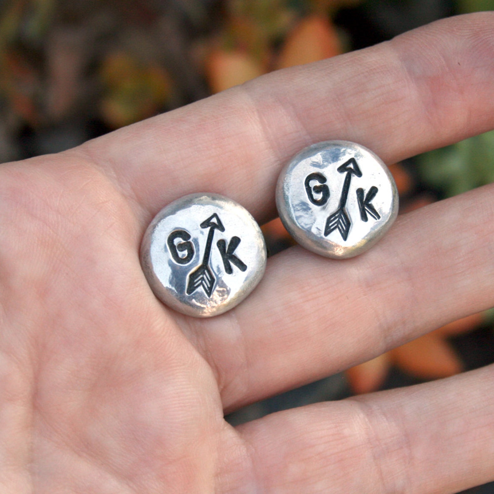 Custom Cufflinks Personalized Cufflinks Arrow & Initials Etsy