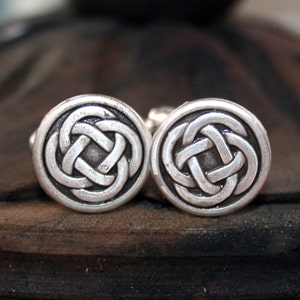 Cufflinks Cuff Links Silver Celtic Knot image 1