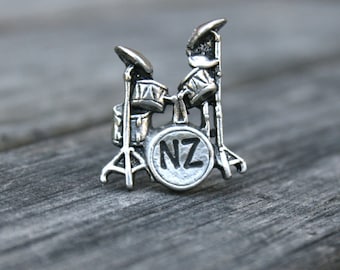 Personalized Drum Set Tie Tack - Custom Tie Tack - Drum Lapel Pin