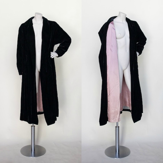 Vintage Opera Coat --- 1950s Black Velvet Jacket