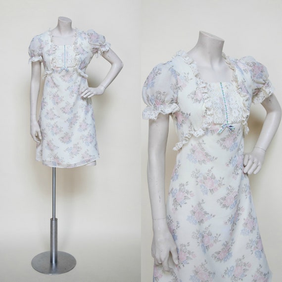 1970s Dress / Vintage Floral Boho Dress