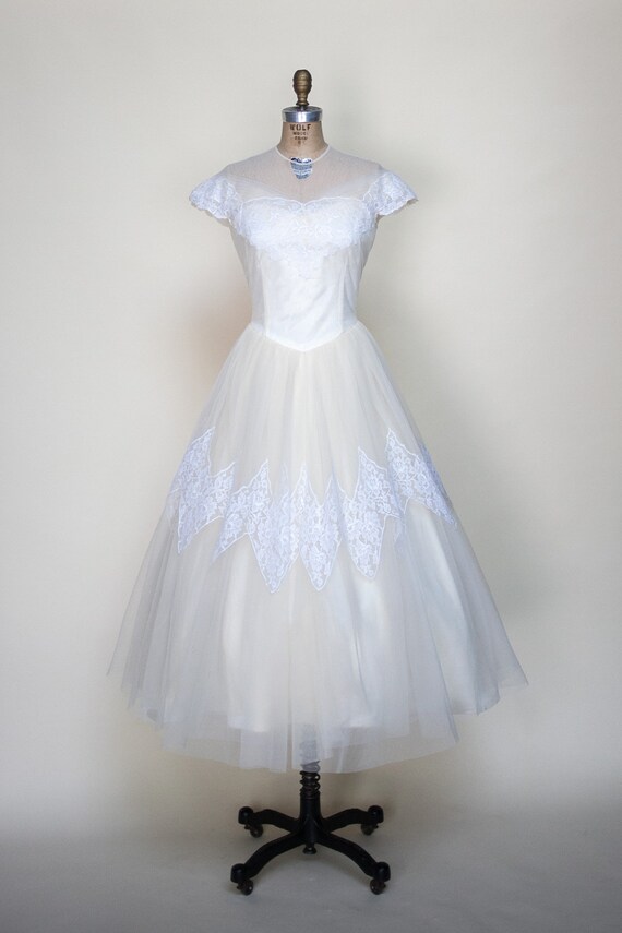 Vintage Cahill Wedding Dress 1960s Tea Length Wedding Dress Etsy