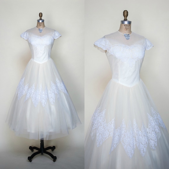 Vintage Cahill Wedding Dress 1960s Tea Length Wedding Dress Etsy