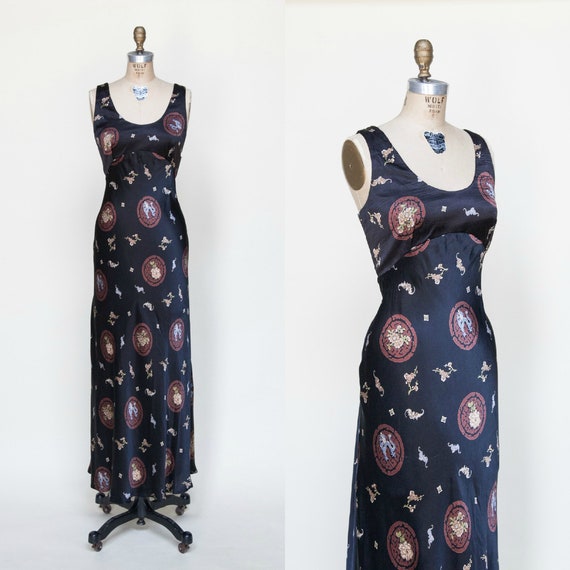 1990s Dress / Vintage Black Maxi Dress