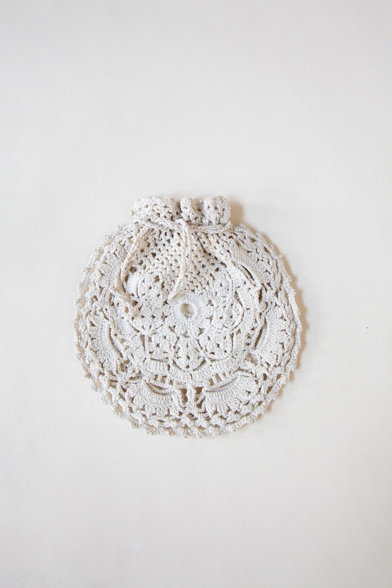 Edwardian Crochet Handbag --- Antique Cream Weddin