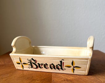 Vintage Metlox Poppytrail Bread Basket, California Pottery Bread Holder, Farmhouse Kitchen Decor