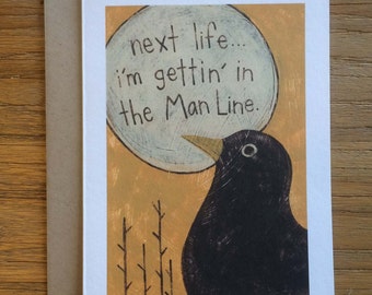 The Man Line – Folk Art A6 Greeting Card of Overheard Series