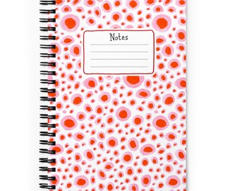 Red Pink Watercolor Dots Original Art Spiral Notebook