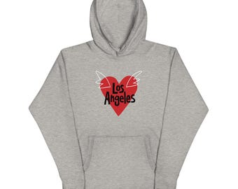 Bluza z kapturem unisex I Love Los Angeles City Pride Heart