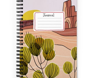 Arches National Park Original Illustration Travel Journal Spiral Notebook