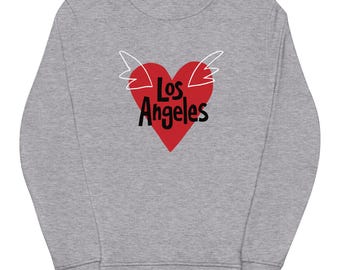 Bluza unisex organiczna I Love Los Angeles City Pride Heart