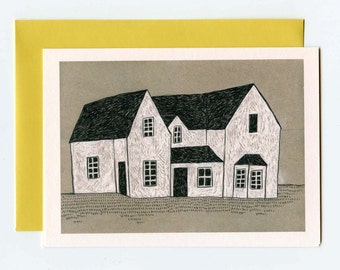 Folk Art English Country Home Illustrated Greeting Card