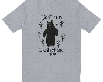 Funny Bear Illustration Don't Run Short Sleeve T-shirt