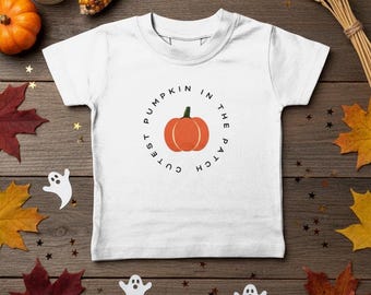 Personalised Cutest Pumpkin In The Patch Toddler/Baby T-shirt | Kids Pumpkin Halloween T-shirt