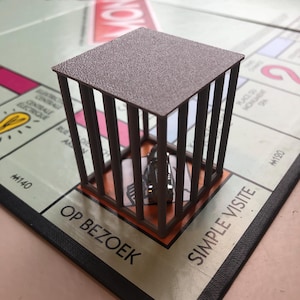 Monopoly jail upgrade 3D printed monopoly prison - Cell for monopoly, get out of jail monopoly gadget board game upgarde monopoly lover gift